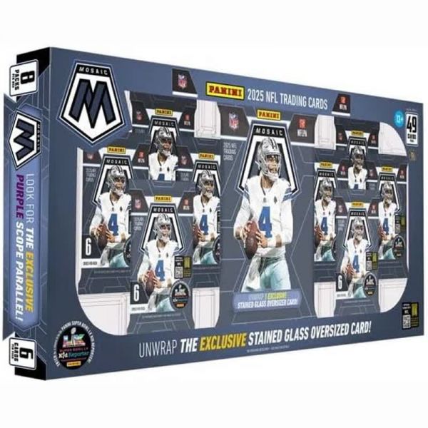 Panini 2025 Mosaic 풋볼 씰드 번들 박스 스테인드 글라스 카드
