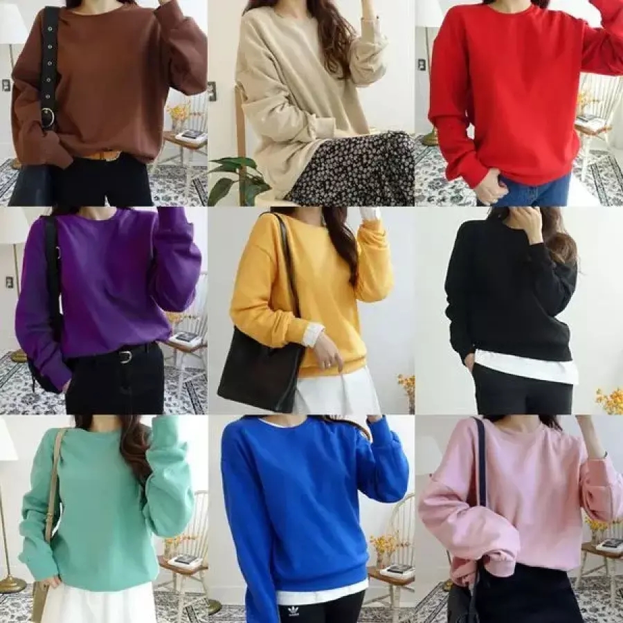 모노위크 국산제작 따수미 오버핏 기모 무지맨투맨