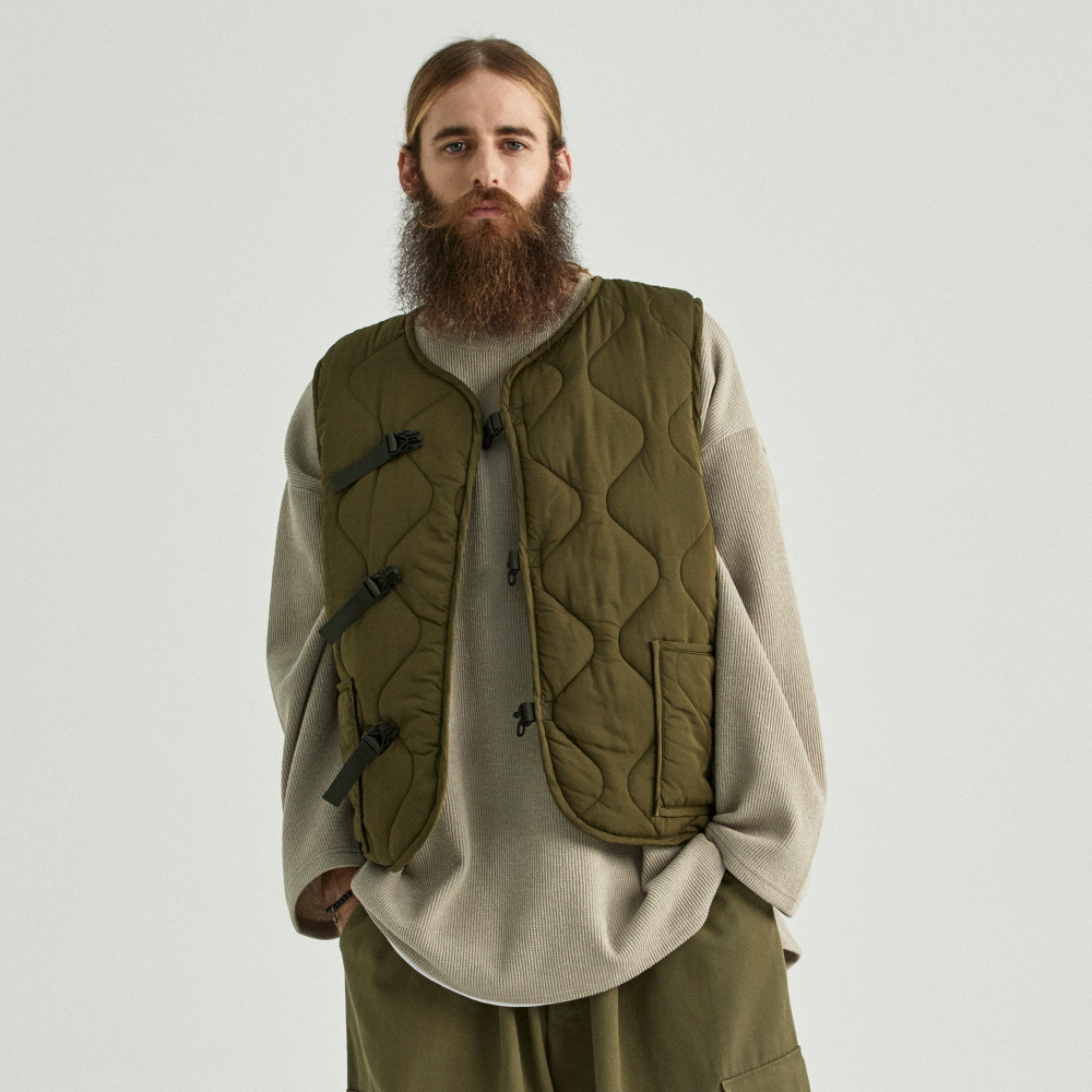 카고브로스 CB QUILTING PADDING VEST KHAKI