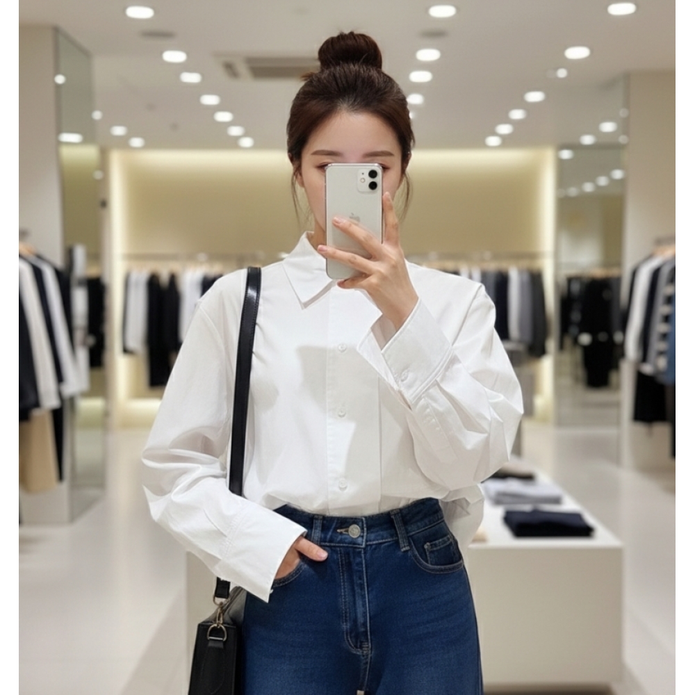 SOUP 숲 베이직 루즈핏 면셔츠