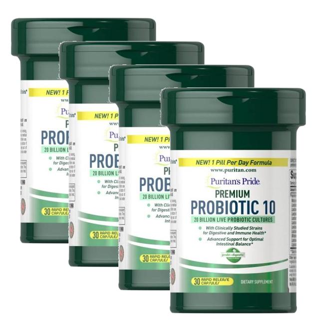 퓨리탄스프라이드 프리미엄 프로바이오틱스 10 유산균 캡슐 Puritans Pride Premium Probiotic 10 4개 30정