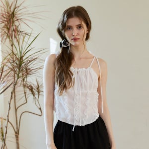 [아리] REVE CORSET SMOCKED TOP / WHITE