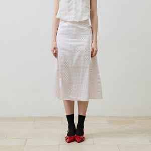[아리] TINY DOT SLIT SKIRT / RED