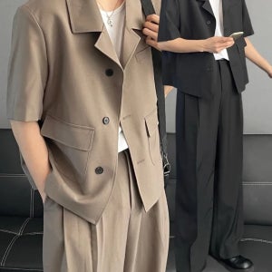썸머 크롭 반팔 블레이저 마이 자켓 2color 여름셋업 수트셋업 반팔셋업