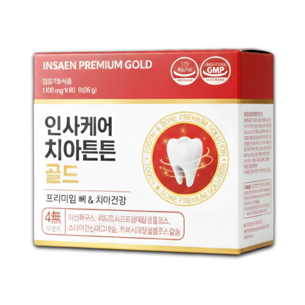 이가 탄탄함 인사 엔 프리미엄 골드 치아 칼슘 영양제 1박스 60정