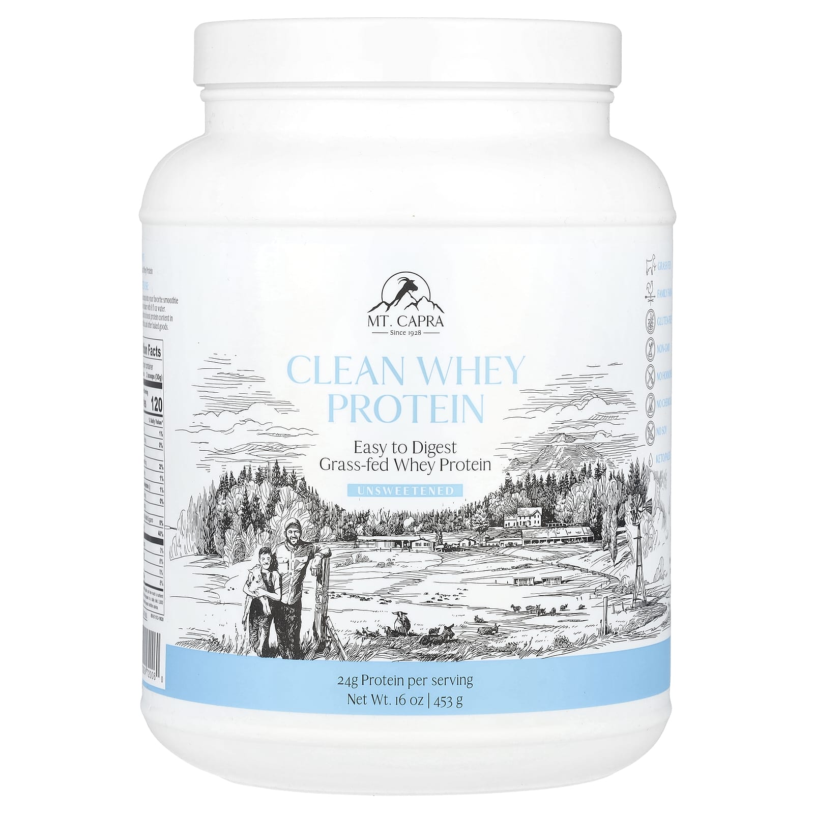 <b>Mt. Capra</b> 유청 단백질 무가당 453g(16oz)  3개