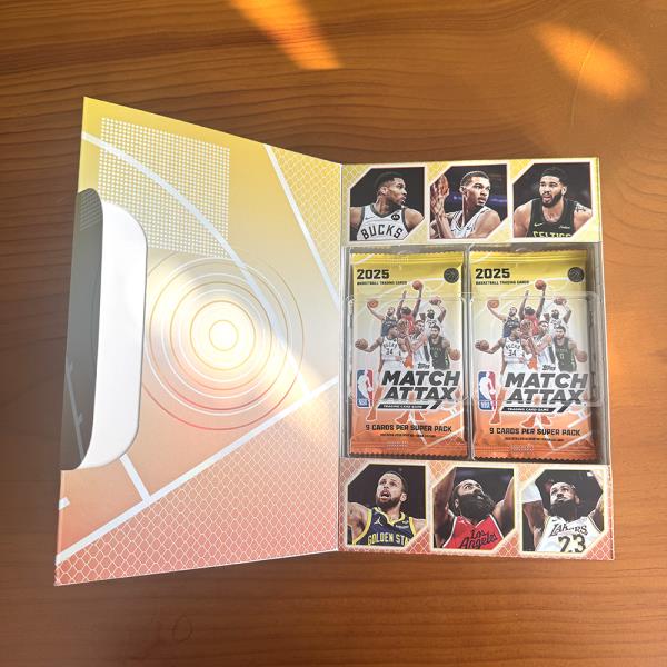 카유 2025 NBA 농구 트레이딩 카드 게임 - 매치 어택스 탑스 슈퍼 팩 90장 포함 흥미로운 인서트 금박