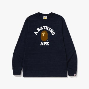 [베이프] 콜리지 롱슬리브 티셔츠(M) NAVY 001LTM301011NVY