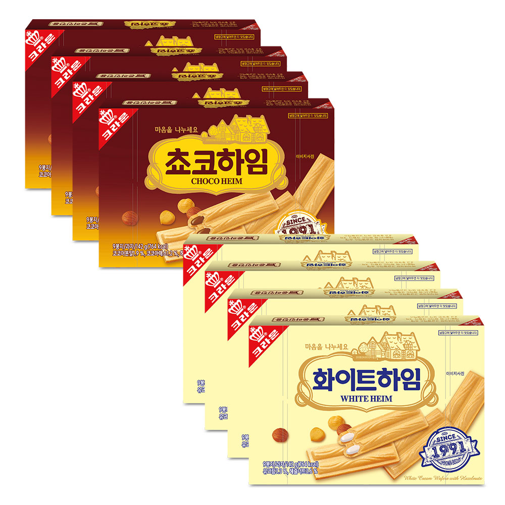 초코하임 142g 4팩+화이트하임 142g 4팩 (13,340원) (무료)