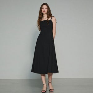[메라모조] 미드나잇 슬림 실루엣 롱 원피스_Black