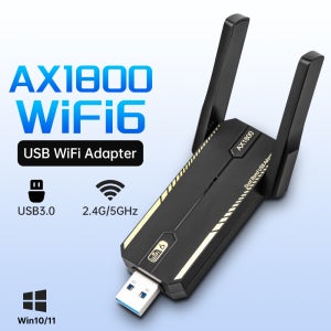 AX1800 WiFi 6 USB3.0 WiFi 동글 듀얼 밴드 2.4G/5GHz 802.11AX 1800Mbps USB WiFi 어댑터 노트북 PC용 Win10/Win11