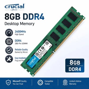 크루셜 메모리 데스크탑 RAM DDR4 16GB 4GB 8GB 3200MHz 2133 2400 2666MHz DIMM 288핀 PC4-21300 25600 19200 17000 N