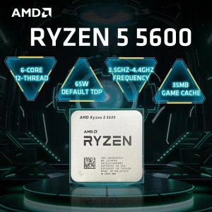 새로운 AMD Ryzen 5 5600 R5 5600 3.5GHz 6코어 12스레드 CPU 프로세서 7NM L3=32M 100-000000927 소켓 AM4 그래픽 칩 프로세서