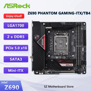 ASROCK Z690 PHANTOM GAMING-ITX/TB4 미니-ITX 마더보드 인텔 Z690 DDR5 96GB M.2 지원 코어 i9-12900K i5-12600K i9-13