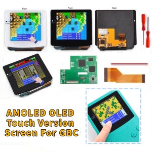 GBC 터치 버전용 라미네이팅 AMOLED OLED 스크린, OSD 내장형 레트로 픽셀 스크린, GBC 게임보이 컬러용 간편 설치
