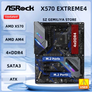 ASRock X570 Extreme4 마더보드 AM4 AMD X570 DDR4 128GB 2 xPCIe 4.0x16 2xM.2 지지대 5900 5700 4300 2500 3200 