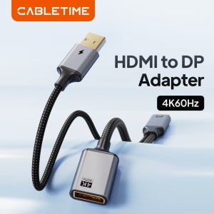 CABLETIME HDMI DP 케이블 어댑터, XBox TV 모니터 프로젝터 스위치 PS4/5 노트북용 비디오 오디오, 디스플레이 포트 컨버터, 4K 60Hz