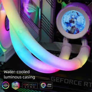 5V ARGB LED 네온 튜브 라이트 스트립 커버 슬리브, 게이밍 PC AIO CPU 수냉 쿨러 모딩용 유연 제품
