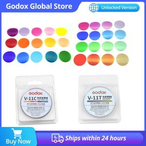 Godox V-11C V11C 또는 V-11T V11T 컬러 필터 (AK-R16 또는 AK-R1 호환 Godox V1 V1PRO V100 시리즈 플래시 라이트용)
