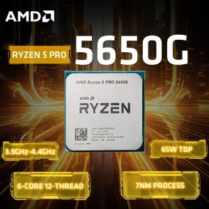 AMD 라이젠 5 프로 5650G AM4 CPU 프로세서 6코어 12스레드 3.9GHz 16MB 캐시 65W 데스크탑 APU 라데온 그래픽 탑재