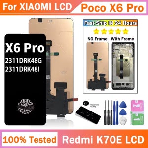 6.67’’AMOLED 120hz Xiaomi Poco X6 Pro 5G LCD 2311DRK48G 디스플레이 스크린 디지타이저 어셈블리 Poco X6Pro 2311DRK48I 디
