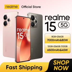[월드 프리미어] realme 15 5G 스마트폰 디멘시티 7300+ 5G 프로세서 6.77인치 144Hz AMOLED 디스플레이 NFC