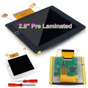 2.8인치 프리라미네이팅된 고휘도 LCD 스크린 (게임보이 컬러 GBC용) 46% 더 큰 디스플레이 IPS 스크린 디색화 OSD 메뉴 FRM
