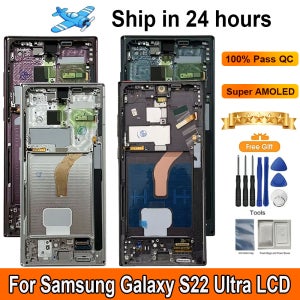 6.78’’AMOLED 삼성 갤럭시 S22 울트라 LCD 디스플레이 터치 스크린 프레임 디스플레이 교체 S908B S908B/DS S22 울트라 5G