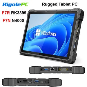하이골 F7N 미니 PC 10인치 러기드 태블릿 PC N4000 RK3399 산업용 컴퓨터 WiFi5.0 BT4.2 USB3.0*2 타입-C 윈도우 11 프로 4K HD