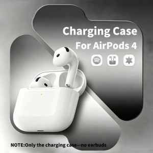 헤드폰 교체 액세서리 에어팟 4용 충전 케이스 USB-C 및 무선 충전 LED 표시등이 있는 교체용 충전기 박스