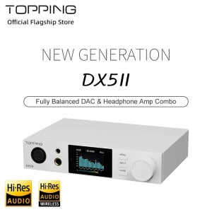 새로운 TOPPING DX5 II 완전 밸런스형 DAC&헤드폰 앰프 콤보 ES9039Q2M X2 10밴드 고정밀 PEQ BT 5.1 LDAC 지원