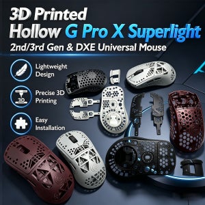 G Pro X Superlight 2nd 3rd Gen DXE 범용 3D 프린트 중공형 경량 맞춤형 DIY 마우스 쉘 교체 액세서리