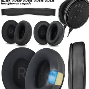 젠하이저 HD650, HD660 S, HD600, HD6XX, HD58X, HD580, HD565 헤드폰 이어패드 단백질 가죽용 교체용 폼 이어 패드
