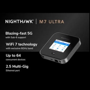 넷기어 나이트호크 M7 울트라 5G MR7500-1taus WiFi 7 모바일 핫스팟 라우터 - M6 차세대 모바일 인터넷 경험