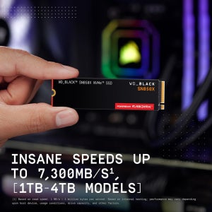 WD_BLACK SN850X 1TB/2TB/4TB/8TB NVMe 내장 게이밍 SSD M.2 2280 PCIe Gen4 7300MB/s 고속 저장소