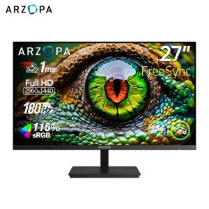 ARZOPA 27인치 180hz 2560*1400 게이밍 모니터 QHD 2K 모니터(PC용) 고속 IPS 타입-C,삼성 DeX 모드,프리싱크 M1RC 지원