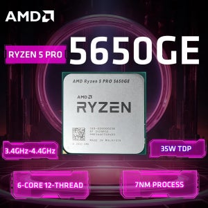 AMD Ryzen 5 PRO 5650GE R5 PRO5650GE 6코어 12스레드 3.3GHz 4.6GHz AM4 35W 저전력 데스크탑 CPU 프로세서 (내장 그래픽 탑재)