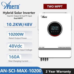 하이브리드 태양광 인버터 1KW 3KW 4.2KW 6.2KW 10.2KW 내장 Mppt 컨트롤러 500VDC PV 입력 230VAC 12V 24V 48V 순수 사인파