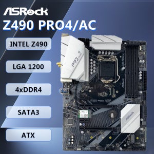 ASRock Z490 PRO4/AC 마더보드 LGA1200 인텔 Z490 DDR4 128GB ATX WIFI M.2 지원 10900 10500 10100 10850 10600 CP