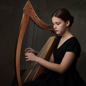 단단한 나무 하프 19 현 휴대용 Arpa 초보자 전통 Lyres 성인 현악기 전문 악기