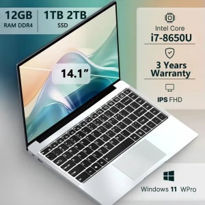 2026 휴대용 윈도우 11 프로 노트북 인텔 코어 i7 8650U 16GB 램 1TB SSD 오피스 게이머 스터디 노트북 컴퓨터 PC