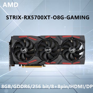 ASUS AMD RX 5700 XT 8GB GPU STRIX RX 5700XT O8G 게이밍 GDDR6 256비트 그래픽 카드 (PCI-E 4.0, HDMI, DP, 8핀+8핀, 