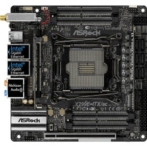 ASRock X299E-ITX/ac 미니 ITX 마더보드 DDR4 인텔 X299 LGA 2066 지원 i9-9940X 9800X 7800X 10900X CPU PCI-E 3.0 M