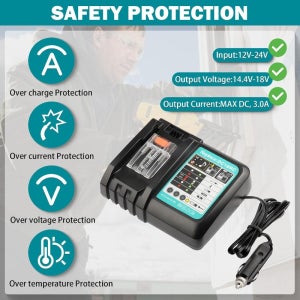 Makita 18V/14.4V 배터리용 DC18RC 충전기 - 교체용 다중 전압 DIY 차량용 어댑터, 휴대용 고속 충전
