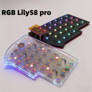 RGB Lily58 Pro 분할 키보드 키트 4x6 커스텀 블루투스 듀얼 모드 핫스왑 키보드 MX 스위치 게임용 무선 기계식 키보드