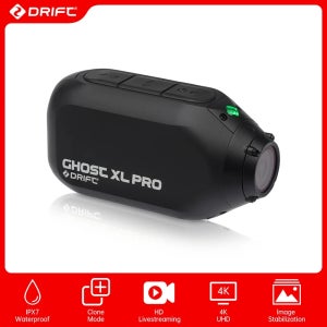 드리프트 고스트 XL 프로 4K HD 스포츠 액션 카메라 WiFi IPX7 방수 회전 렌즈 블랙박스 모드 EIS 자전거 헬멧 오토바이