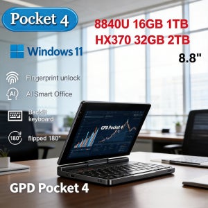 새로운 GPD 포켓 4 휴대용 UMPC, 초박형 금속 바디, 다양한 인터페이스, WiFi 6 블루투스, 가벼운 포켓 사이즈 미니 노트북