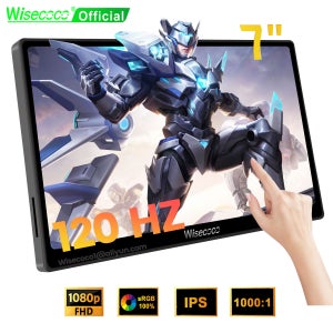 7인치 휴대용 모니터 120Hz 터치스크린 1080P 미니 모니터 USB-C IPS LCD 디스플레이 PS5 Xbox 스위치 노트북 PC용 보조 모니터