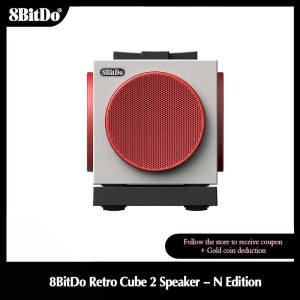 8BitDo Retro Cube 2 스피커, 블루투스/2.4g/8BitDo N 에디션 키보드 마우스 게임 액세서리용 충전 도크가 있는 유선 연결