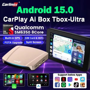 칼린킷 안드로이드 15 울트라 SM6350 8G+256GB/128GB 카플레이 AI 박스 넷플릭스 유튜브 FOTA 업그레이드 무선 안드로이드 오토 스마트 박스